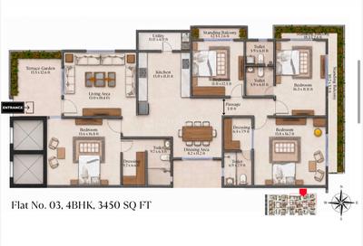 Image of 2660 Sq.ft 3 BHK Apartment / Flat for sale in Bhagat Nagar, Nagpur for Rs. 21546000