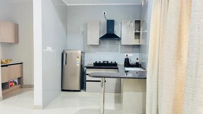 Kitchen Image of 775 Sq.ft 1 BHK Apartment / Flat for sale in Pushpanjali Gopnanda, Chaitanya Vihar Vrindavan for Rs. 7500000