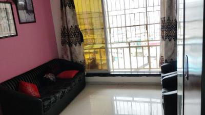 Living Room Image of 650 Sq.ft 1 BHK Apartment / Flat for rent in Krishna Heights, Ghansoli Navi Mumbai for Rs. 43500