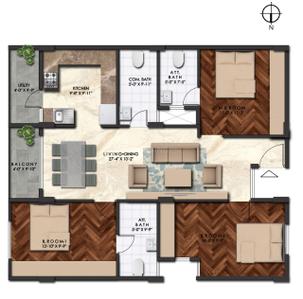 Image of 1495 Sq.ft 3 BHK Apartment / Flat for sale in Govianu Ace Grand, Yeswanthpur, Bengaluru for Rs. 15000000