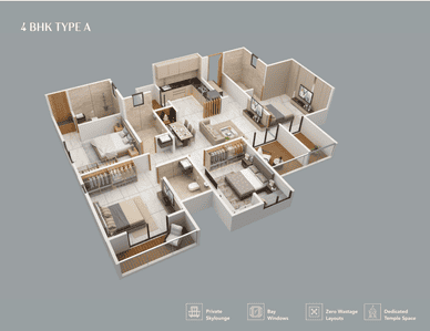 Image of 1207 Sq.ft 3 BHK Apartment / Flat for sale in Rachana Privana, Moshi, Pune for Rs. 10800000