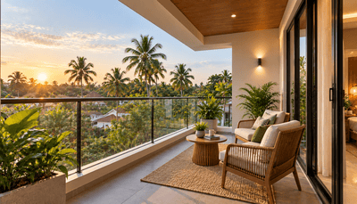 Balcony Image of 2000 Sq.ft 3 BHK Villa for sale in Koorkenchery Thrissur for Rs. 11800000