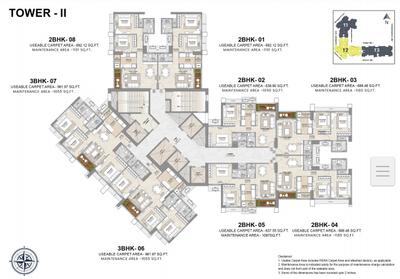Image of 1096 Sq.ft 2 BHK Apartment / Flat for sale in Airoli, Navi Mumbai for Rs. 13800000