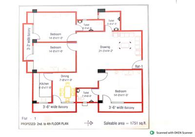 Image of 1019 Sq.ft 2 BHK Apartment / Flat for sale in Kanchanpur, Varanasi for Rs. 8000000