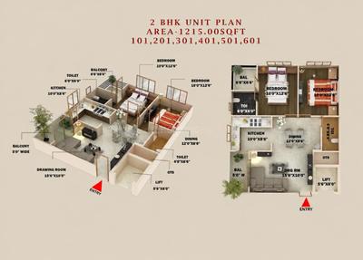 Image of 1320 Sq.ft 2 BHK Apartment / Flat for sale in Nipania, Indore for Rs. 6600000