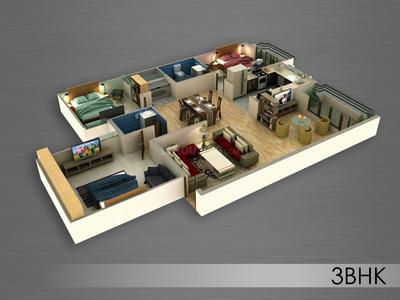 Image of 1250 Sq.ft 3 BHK Apartment / Flat for sale in Indira Nagar, Lucknow for Rs. 6000000