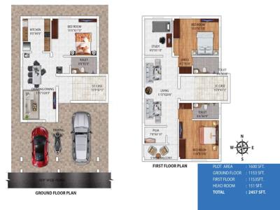 Image of 2457 Sq.ft 3.5 BHK Villa for sale in Kokila Dream Home, Padhansahi, Bhubaneswar for Rs. 12500000