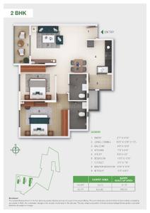 Image of 995 Sq.ft 2 BHK Apartment / Flat for sale in Adarsh Parkland Phase 1, Varthur, Bengaluru for Rs. 13700000