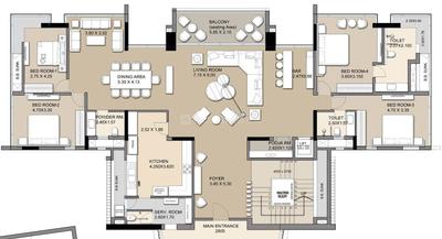 Floor Plan Image of 5800 Sq.ft 6 BHK Penthouse for sale in Nerul Navi Mumbai for Rs. 340000000