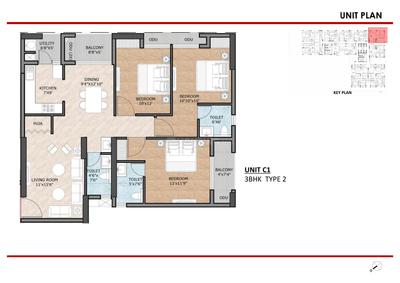 Image of 2111 Sq.ft 3 BHK Apartment / Flat for sale in Solitaire, Khandagiri, Bhubaneswar for Rs. 17438400