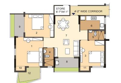 Image of 1400 Sq.ft 3 BHK Apartment / Flat for sale in Behala, Kolkata for Rs. 11000000