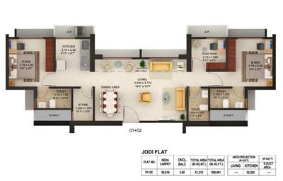 Image of 510 Sq.ft 1 BHK Apartment / Flat for sale in Puraniks Magnificent Bali, Thane West, Thane for Rs. 4500000