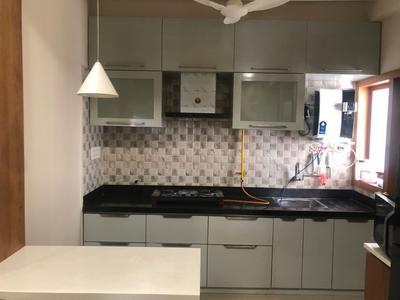 Kitchen Image of 1500 Sq.ft 3 BHK Apartment / Flat for rent in Makarba Ahmedabad for Rs. 52000