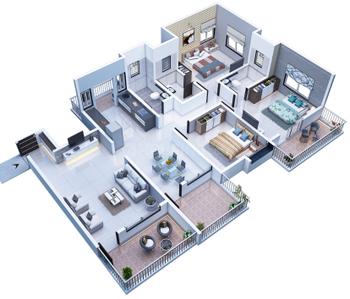 Image of 1357 Sq.ft 2 BHK Apartment / Flat for sale in Jamtha, Nagpur for Rs. 6106500