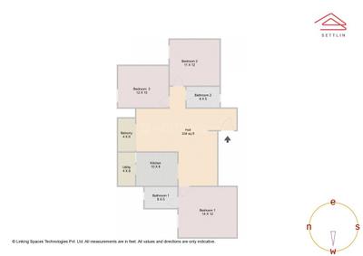 Image of 1424 Sq.ft 3 BHK Apartment / Flat for sale in Brigade Sanctuary by Brigade Enterprises Ltd, Yamare, Bengaluru for Rs. 21100000