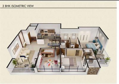 Image of 1250 Sq.ft 3 BHK Apartment / Flat for sale in Linux IOS Prime, Tathawade, Pune for Rs. 11500000