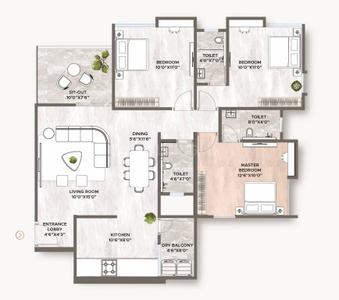 Image of 980 Sq.ft 2 BHK Apartment / Flat for sale in Dynamic Grandeur Premium I, Undri, Pune for Rs. 5200000