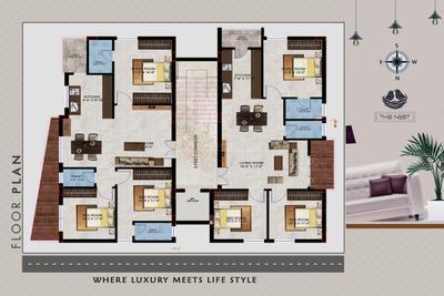 Floor Plan Image of 1578 Sq.ft 3 BHK Apartment / Flat for sale in Diwancheruvu Rajahmundry for Rs. 5800000