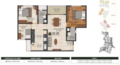 Image of 1389 Sq.ft 3 BHK Apartment / Flat for sale in Brigade Cornerstone Utopia by Brigade Enterprises Ltd, Varthur, Bengaluru for Rs. 23000000