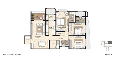 Image of 1415 Sq.ft 3 BHK Apartment / Flat for sale in Supreme Rivana Ph I, Punawale, Pune for Rs. 13400000