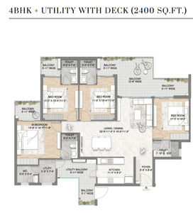 Image of 2400 Sq.ft 4 BHK Apartment / Flat for sale in M3M Crown, Sector 111, Gurgaon for Rs. 37200000