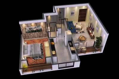 Floor Plan Image of 690 Sq.ft 1 BHK Apartment / Flat for sale in Gunjai Darshan, Kalyan East Kalyan for Rs. 4450000