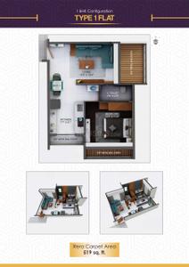 Image of 720 Sq.ft 1 BHK Apartment / Flat for sale in Milind Nagar, Nashik for Rs. 2975000