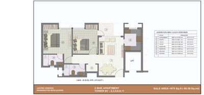 Image of 1036 Sq.ft 2 BHK Apartment / Flat for sale in Jaypee Kensington Boulevard, Sector 131, Noida for Rs. 9600000