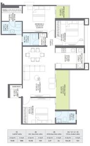 Floor Plan Image of 1530 Sq.ft 3 BHK Apartment / Flat for sale in Pharande L Axis, Spine Road Pune for Rs. 14100000