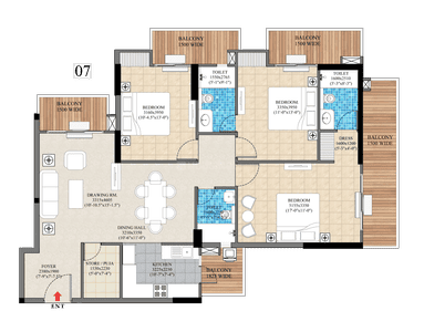 Image of 2085 Sq.ft 3.5 BHK Apartment / Flat for sale in Zenith Vista, Vrindavan Yojana, Lucknow for Rs. 13749000