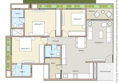 Image of 1100 Sq.ft 3 BHK Apartment / Flat for sale in Rameshwar City, Naranpura, Ahmedabad for Rs. 9988000