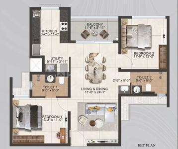 Image of 1714 Sq.ft 3 BHK Apartment / Flat for sale in Thoraipakkam, Chennai for Rs. 21400000