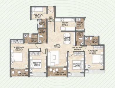 Image of 1883 Sq.ft 4 BHK Apartment / Flat for sale in Dosti Greenscapes, Hadapsar, Pune for Rs. 18000000