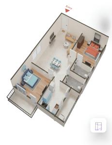 Floor Plan Image of 1070 Sq.ft 2 BHK Apartment / Flat for sale in Vaisakhi Skyline, Yendada Visakhapatnam for Rs. 8600000