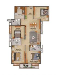 Image of 1541 Sq.ft 4 BHK Apartment / Flat for sale in Merlin X, Tangra, Kolkata for Rs. 30000000