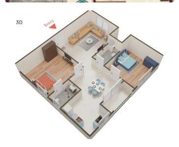 Image of 843 Sq.ft 2 BHK Apartment / Flat for rent in Desai Green Gardens, Dasarahalli, Bengaluru for Rs. 29000