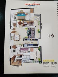 Image of 1135 Sq.ft 2 BHK Apartment / Flat for sale in Mahalakshmi Apartment, Naini, Allahabad for Rs. 5393000