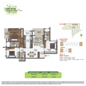 Image of 1323 Sq.ft 3 BHK Apartment / Flat for sale in Brigade Sanctuary, Thigala Chowdadenahalli, Bengaluru for Rs. 22000000
