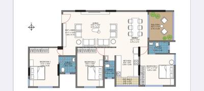 Image of 1746 Sq.ft 3 BHK Apartment / Flat for sale in The Nest Anamay, Kothrud, Pune for Rs. 29000000