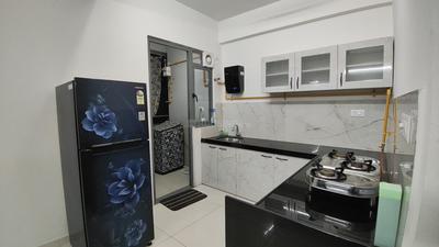 Kitchen Image of 1500 Sq.ft 3 BHK Apartment / Flat for rent in Adani Amogha, Shantigram Ahmedabad for Rs. 48000