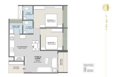 Image of 1809 Sq.ft 3 BHK Apartment / Flat for sale in Jagatpur, Ahmedabad for Rs. 7437000