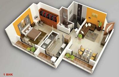 Image of 685 Sq.ft 1 BHK Apartment / Flat for sale in Abhishek Florida Sunflower Rose Jasmine, Neral, Thane for Rs. 2200000