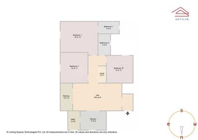 Image of 1611 Sq.ft 3 BHK Apartment / Flat for sale in Sobha Neopolis Phase 2 W 12 And 13 by Sobha Limited, Panathur, Bengaluru for Rs. 24750000