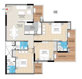 Image of 1840 Sq.ft 3 BHK Apartment / Flat for sale in Zenith Vista, Vrindavan Yojana, Lucknow for Rs. 12076500