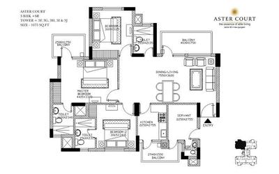Image of 1665 Sq.ft 3 BHK Apartment / Flat for sale in Orris Aster Court, Sector 85, Gurgaon for Rs. 15100000