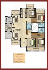 Floor Plan Image of 1125 Sq.ft 2 BHK Apartment / Flat for sale in Omaxe Grand Omaxe, Gomti Nagar Lucknow for Rs. 7000000