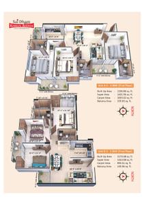 Image of 1285 Sq.ft 3 BHK Apartment / Flat for sale in Dhoomanganj, Allahabad for Rs. 7968860