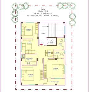 Image of 1188 Sq.ft 3 BHK Apartment / Flat for sale in Ora Heights, Topsia, Kolkata for Rs. 15500000
