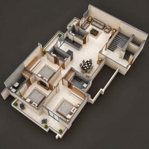 Image of 1420 Sq.ft 3 BHK Apartment / Flat for sale in Bicholi Hapsi, Indore for Rs. 17500000
