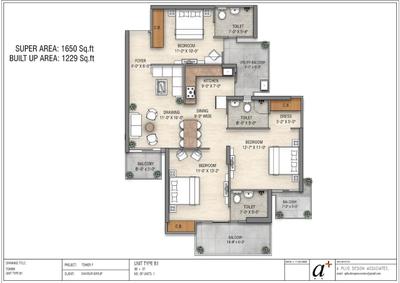 Image of 1650 Sq.ft 3 BHK Apartment / Flat for sale in Saviour Vridhi Towers, Noida Extension, Greater Noida for Rs. 15345000